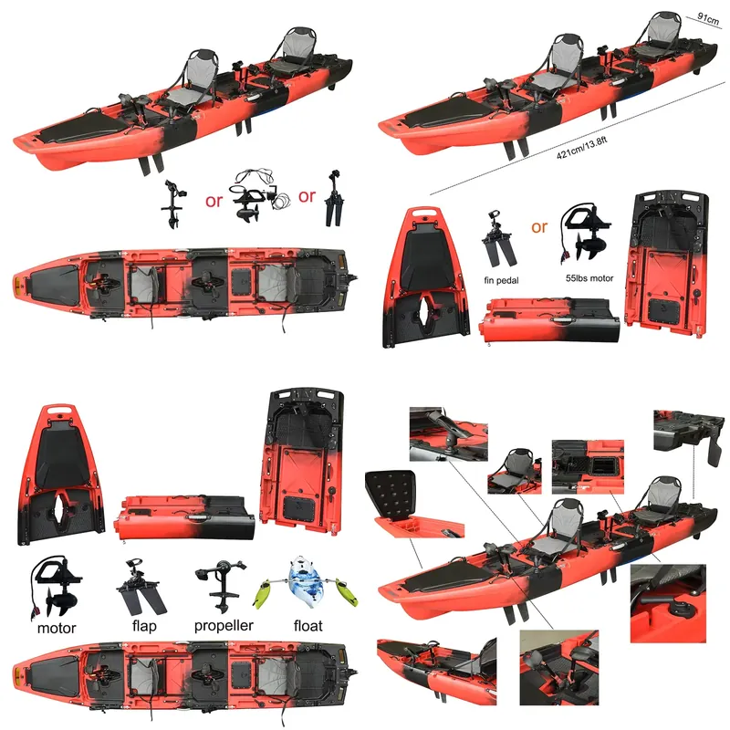 Wholesale 14 FT HDPE 3 Section - Fishing Kayak Pedal Drive review and price