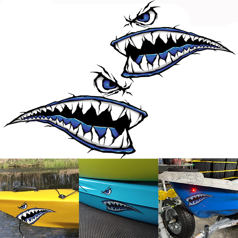 2PCS Shark Teeth Mouth Boat St - Fishing Kayak Sit On Top review and price